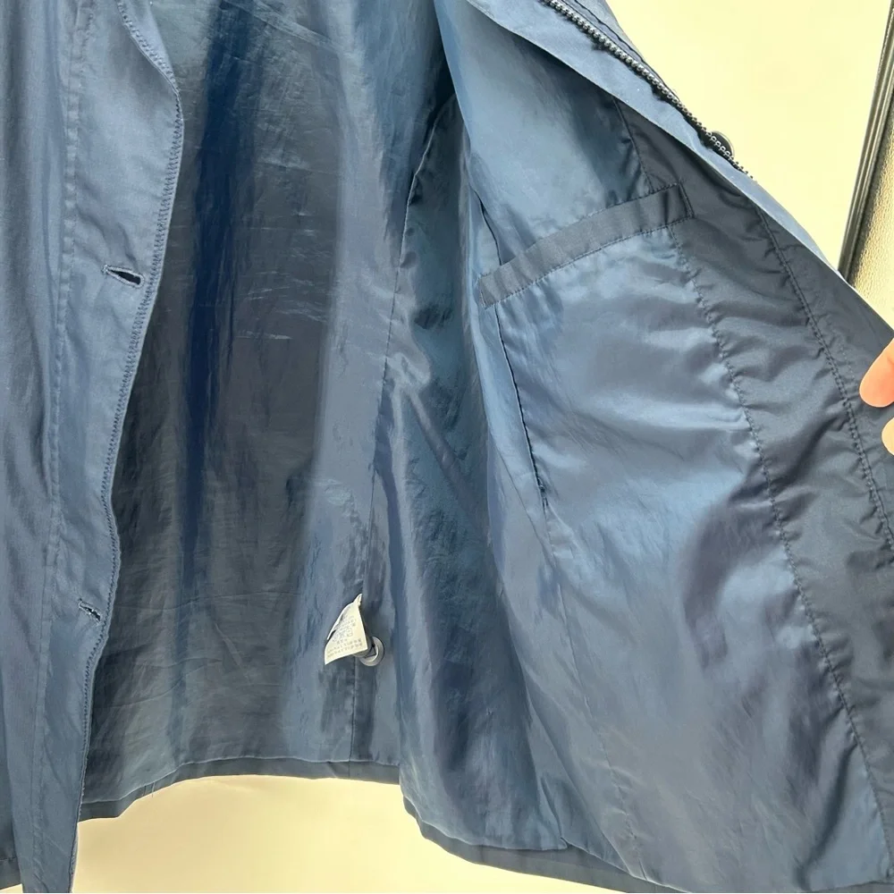 Lands End Womens Large Blue Rain Jacket Lightweight Water Resistant Coat No Hood - Picture 9 of 13